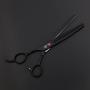 Purple Dragon 7.0'' Left Handed Dog Grooming Hair Cutting Scissor &Curved &Thinning Shear with Bag - for Mancinism Pet Groomer or Family DIY