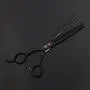Purple Dragon 7.0'' Left Handed Dog Grooming Hair Cutting Scissor &Curved &Thinning Shear with Bag - for Mancinism Pet Groomer or Family DIY