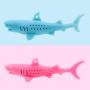 ocijf179 Cat Toy Pet Cat Kitten Silicone Shark Shape Toothbrush Catnip Molar Bite Chew Play Toy - Blue