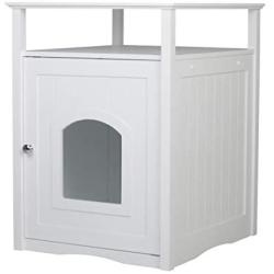 Merry Pet Cat Washroom Litter Box Cover/Night Stand Pet House, Glossy White