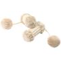 ocijf179 Cat Toy Pet Cat Kitten Sisal Post Pompom Sound Scratcher Interactive Play Scratching Toy - Linen Color