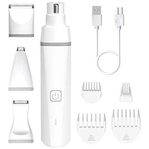 Rolife Pet Nail Grinder and Claw Clippers 4 in 1 Professional Electric Rechargeable Low Noise Nail Trimmer Painless Paws Hair Grooming & Smoothing for Small Medium Dogs Cats