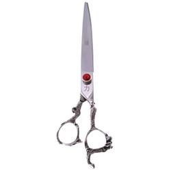 ShearsDirect Japanese 440C Stainless Steel Curved Shear with Dragon Handle, 8.0''