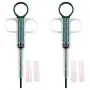 Apoi Pet Pill Syringe [2 Pack] Pet Pill Dispenser Dogs and Cats Medicine Feeder with Silicone Soft Tip Medical Feeding Tool Kit Reusable Extremely Convenient - Green