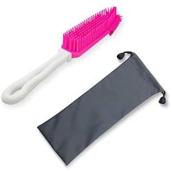 XUDIR Multipurpose Rubber Pet Hair Removal Brush, Dog & Cat Hair Remover Brush for Furniture, Car Interior and Carpet，with Free Storage Bag(Pink)