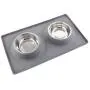 ALBOLET Double Dog Bowls with Mat,Double Stainless Steel Dog Food and Water Bowls(26.5 oz for Each Bowl), No Spill Non-Skid Silicone Mat Pet Feeder Bowl for Dogs,Grey ALBOLET Double Dog Bowls with Mat,Double Stainless Steel Dog Food and Water Bowls(26.5 oz for Each Bowl), No Spill Non-Skid Silicone Mat Pet Feeder Bowl for Dogs,Grey
