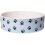 Park Life Designs Medium Pet Bowl, Pawz Pattern, 6-1/4 inch Heavyweight Ceramic Dish Stays Put, Microwave and Dishwasher Safe