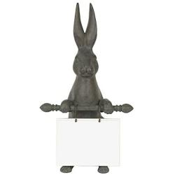 Creative Co-op Resin Rabbit Holding Message Board