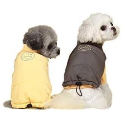 Cold Weather Dog Warm Snap Drawstring Contrast Colorful Vest Jacket Coats,Pet Winter Clothes for Small Medium Large Dogs. Toy Poodle,Yorkshire,Maltese