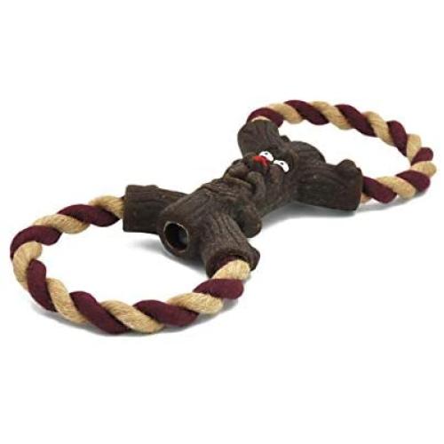 HugSmart Pet – Rope Monster | Tough Rubber and Rope Tug Toy for Small Medium and Large Dogs