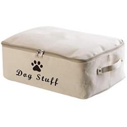 Morezi Dog Toys Storage Box 15''x10'' inch Canvas Storage Bin Organizer with Lid - Perfect Collapsible Bin for Organizing Dog Cat Toys and Accessories