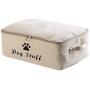 Morezi Dog Toys Storage Box 15''x10'' inch Canvas Storage Bin Organizer with Lid - Perfect Collapsible Bin for Organizing Dog Cat Toys and Accessories