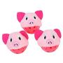 ocijf179 Cat Toy 3Pcs Frog Pig Shape Plush Bell Hollow Out Round Ball Cat Kitten Interactive Toy - Pink Pig