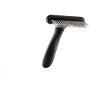 Flymoqi Dog Comb - Stainless Steel Deshedding and Dematting Undercoat Rake – for Dogs, Cats and Rabbits – Double Row of Teeth – Reduces Shedding, Removes Mattes and Tangles