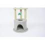 Furrytail Flower Cat Tree Condo with Scratching Post, Plush Perches and Teasing Toy, 44-Inch Cat Tower Kitten Play Platform House Furniture