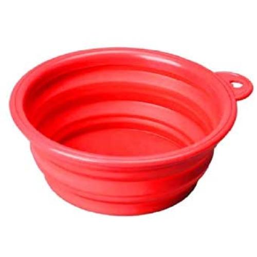 Meiliss Multifunctional Collapsible Silicone Bowl for Pets Retractable Travel Portable Water Bowl Frisbee Toy for Cats and Dogs (Random Color)