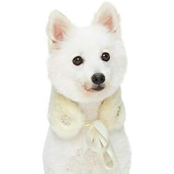 Blueberry Pet 3 Colors Soft & Comfy Faux Fur Dog Scarfs with Princess-Like Diamonds