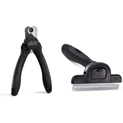 Gorilla Grip Pet Nail Clipper and Pet Grooming Brush, Both in Black Color, Clipper Includes Built in Nail File, Brush Reduces Shedding, 2 Item Bundle Gorilla Grip Pet Nail Clipper and Pet Grooming Brush, Both in Black Color, Clipper Includes Built in Nail File, Brush Reduces Shedding, 2 Item Bundle
