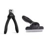 Gorilla Grip Pet Nail Clipper and Pet Grooming Brush, Both in Black Color, Clipper Includes Built in Nail File, Brush Reduces Shedding, 2 Item Bundle
