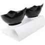 THMY Cat Bowl with Raised Stand, 15°Tilted Platform Cat Feeders Anti-Slip Transparent Cat Food and Water Bowl Detachable Pet Bowl for Cats and Small Dogs, Black THMY Cat Bowl with Raised Stand, 15°Tilted Platform Cat Feeders Anti-Slip Transparent Cat Food and Water Bowl Detachable Pet Bowl for Cats and Small Dogs, Black