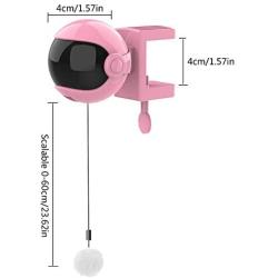 DSstyles Electric Cat Teaser Ball,Automatic Lifting Spring Rod Lifting Ball Interactive Puzzle Toy