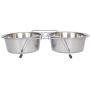 Iconic Pet 12-Cup Stainless Steel Double Diner with Wire Stand for Dog or Cat