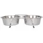 Iconic Pet 12-Cup Stainless Steel Double Diner with Wire Stand for Dog or Cat Iconic Pet 12-Cup Stainless Steel Double Diner with Wire Stand for Dog or Cat