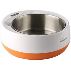 SKYMEE Stainless Steel Weighing Pet Bowl, LCD Digital Kitchen Food Scale of Grams/LB/OZ/ML Removable Bowl for Dog Cat, Large