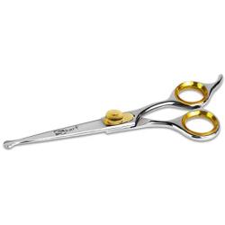 Sharf Dog Grooming Scissors, Gold Touch 6.5 Inch Straight Professional Dog Grooming Shear with Safety Round Tip