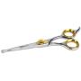Sharf Dog Grooming Scissors, Gold Touch 6.5 Inch Straight Professional Dog Grooming Shear with Safety Round Tip