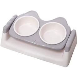 ocijf179 Pet Feeding Bowl Cat Dog Double Bowls Drinking Feeding Feeder Water Dispenser Food Container - Green