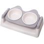 ocijf179 Pet Feeding Bowl Cat Dog Double Bowls Drinking Feeding Feeder Water Dispenser Food Container - Green