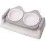 ocijf179 Pet Feeding Bowl Cat Dog Double Bowls Drinking Feeding Feeder Water Dispenser Food Container - Green