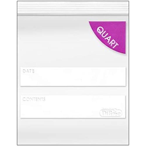 DiRose Quart Bags Pack of 500 – 1 Quart Reclosable Food Storage Bags – Practical and Durable Design – Food Safe Non-BPA Material – Easy Double Zip Closure – Ideal for Food, Snacks, Organizing