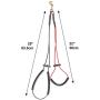 Rowno No Sit Haunch Holder Dog Restraint Grooming Assistance Kit, Heavy Duty Adjustable Cable Loop Clips for Large Dogs, Complete with Silicone Pet Hair Groom Brush