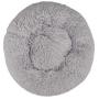 Mind Reader Plush Faux Fur Donut Pet Cuddler, Shaggy Round Comfortable Bed for Dogs, 23'' x 23'', Gray