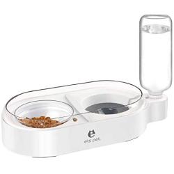 Meipire Dog Cat Double Bowls Automatic Cat Feeder and Water Dispenser, Pet Food and Water Feeder Bowls with Automatic Water Bottle for Small Large Dog Pets Puppy Kitten Rabbit