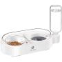 Meipire Dog Cat Double Bowls Automatic Cat Feeder and Water Dispenser, Pet Food and Water Feeder Bowls with Automatic Water Bottle for Small Large Dog Pets Puppy Kitten Rabbit