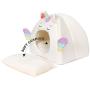 All Fur You Unicorn Style Cat Cave Bed, Cat House for Indoor Cats Cubby Cat Hideaway Dome Bed Cat Tent Pod Igloo Pet Cave Cat Home Pet Cubes Felt Warm Cozy Caves Cat Hut Covered Beds Puppy Houses