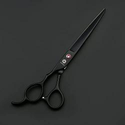 7/8 inch Left Handed Dog Hair Cutting/Chunker Shears, Pet Grooming Japanese 440C Thinning/Blending/Texturizing Scissors , 23 Teeth Fishbone-shaped Chunker (C-7 inch-Black Cutting Scissor)