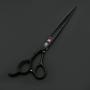 7/8 inch Left Handed Dog Hair Cutting/Chunker Shears, Pet Grooming Japanese 440C Thinning/Blending/Texturizing Scissors , 23 Teeth Fishbone-shaped Chunker (C-7 inch-Black Cutting Scissor)