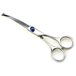 LILYS PET 7'' Right-Handed Pet Round-Tip Grooming Stainless Steel Safety Grooming for Dogs and Cats (Curved Scissor)