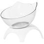 Cat Dog Bowl Raised Cat Food Water Bowl with Detachable Elevated Stand, 15° Tilted Pet Bowl, Dog Cat Slanted Transparent Bowl, Non-Skid & Non-Spill, Easier to Reach Food