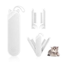 Cat Dog Hair Brush for Deshedding Double Sided Pet Grooming Tool for Long & Short Haired Dogs Effectively Remove Mats, Tangles, Loose Hair, Undercoat Treatment and Massage 2 In 1 with Stainless Edge