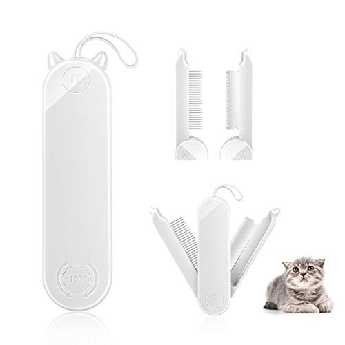 Cat Dog Hair Brush for Deshedding Double Sided Pet Grooming Tool for Long & Short Haired Dogs Effectively Remove Mats, Tangles, Loose Hair, Undercoat Treatment and Massage 2 In 1 with Stainless Edge
