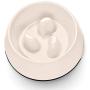 Flexzion Dog Bowl Slow Feeder, Anti-Gulping Pet Slower Feed Bowls (1.5-4 Cups) Size Capacity Food Container Dish with Raised 3 Column Design for Wet Dry Food Small Breed Puppy Animal Slow Down Eating