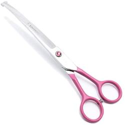 LovinPet Pet 7'' Curved Scissor Right/Left-Handed Pet Round-Tip Grooming Stainless Steel Safety Trimming Shears for Dogs and Cats (Easy use Curved Scissor)