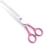 LovinPet Pet 7'' Curved Scissor Right/Left-Handed Pet Round-Tip Grooming Stainless Steel Safety Trimming Shears for Dogs and Cats (Easy use Curved Scissor)