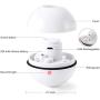 Interactive Cat Toys Ball with LED Light,360 Degree Self Rotating Ball,USB Rechargeable Cat Ball Toy,Stimulate Hunting Instinct Kitten Funny Chaser Roller Pet Toy (White)