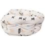 Fringe Studio Cuddler Pet Bed, Medium, Happy Breeds, Natural, 28 x 24 x 9 (216004), Tan